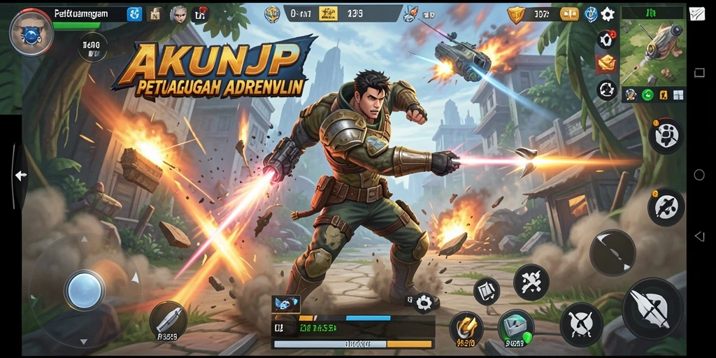 Gameplay seru AKUNJP dengan pertarungan yang mendebarkan.