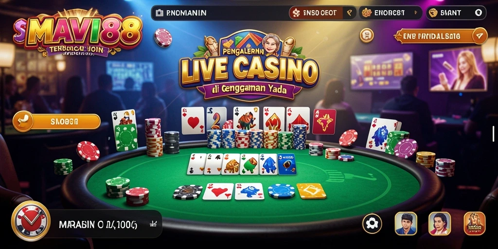 Tangkapan layar AMAVI88 menampilkan suasana gameplay Live Casino yang mendebarkan.
