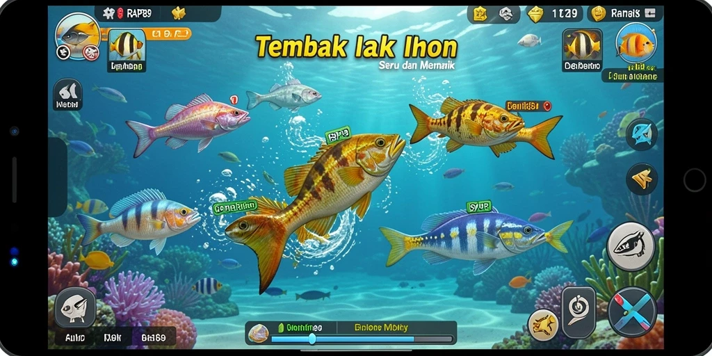 Gameplay seru Tembak Ikan dengan grafis memukau.