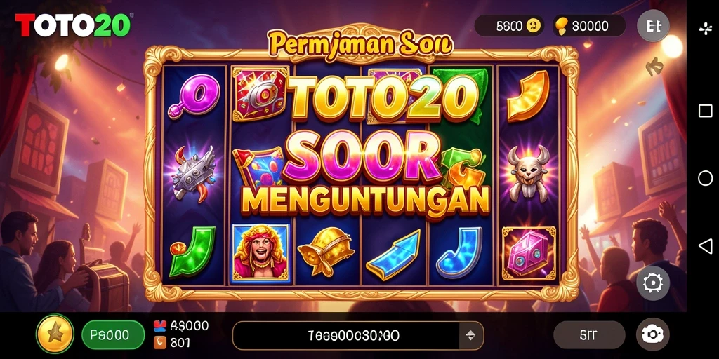 Tangkapan layar menampilkan gameplay seru di TOTO20 saat memutar gulungan Slot.